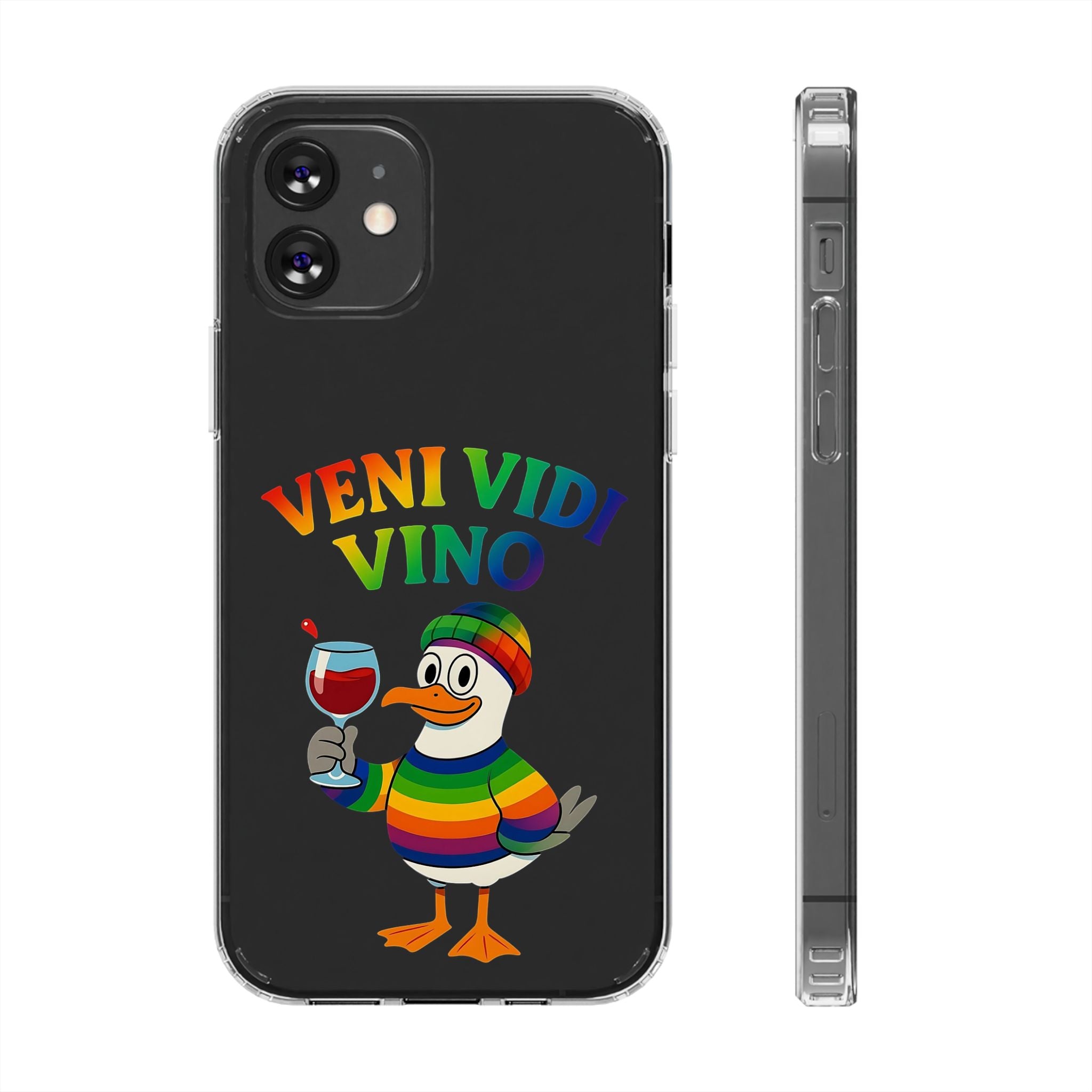Veni vidi vino - Rainbow Duck clear Impact-Resistant Cases