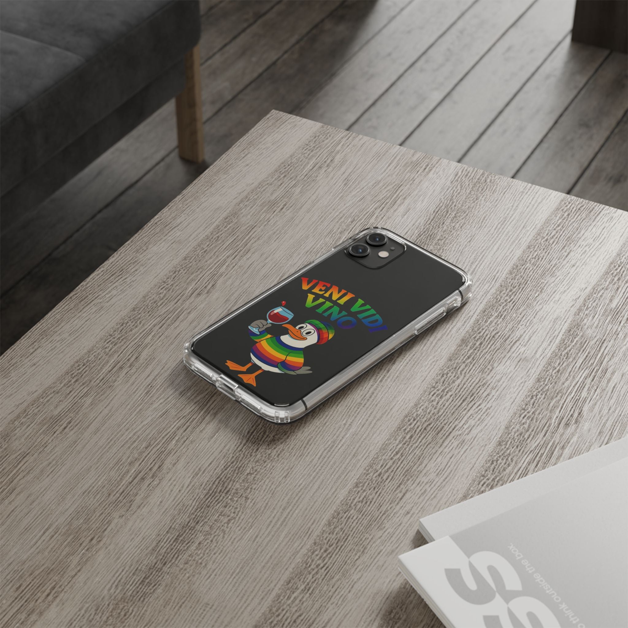 Veni vidi vino - Rainbow Duck clear Impact-Resistant Cases