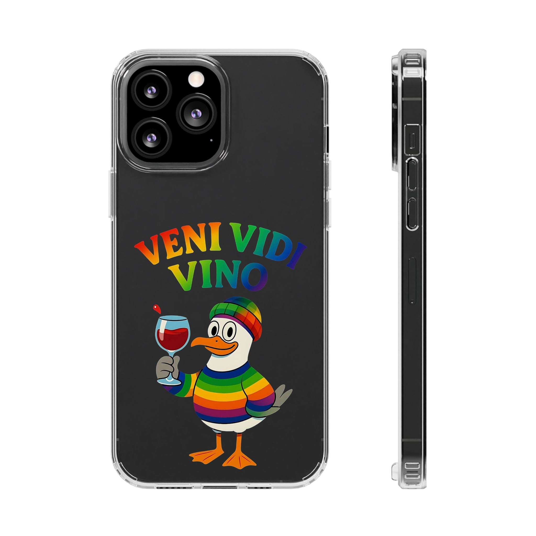 Veni vidi vino - Rainbow Duck clear Impact-Resistant Cases