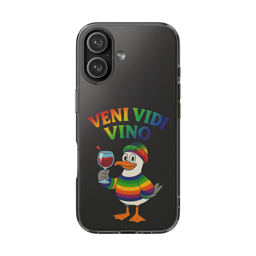 Veni vidi vino - Rainbow Duck clear Impact-Resistant Cases