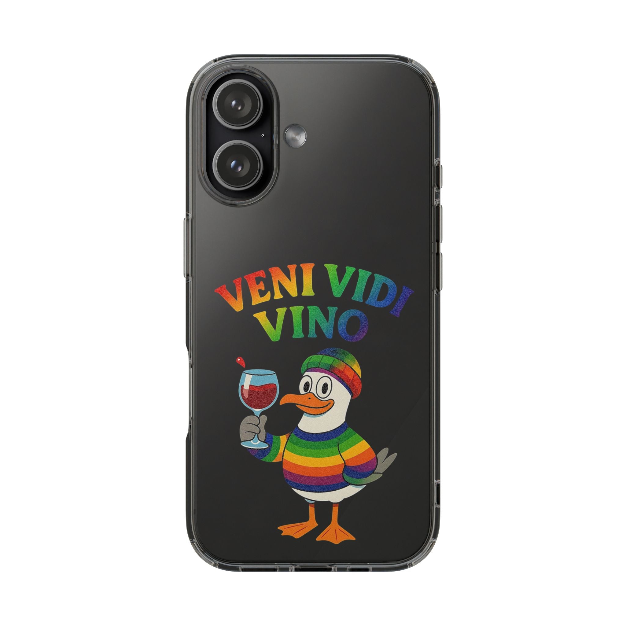Veni vidi vino - Rainbow Duck clear Impact-Resistant Cases