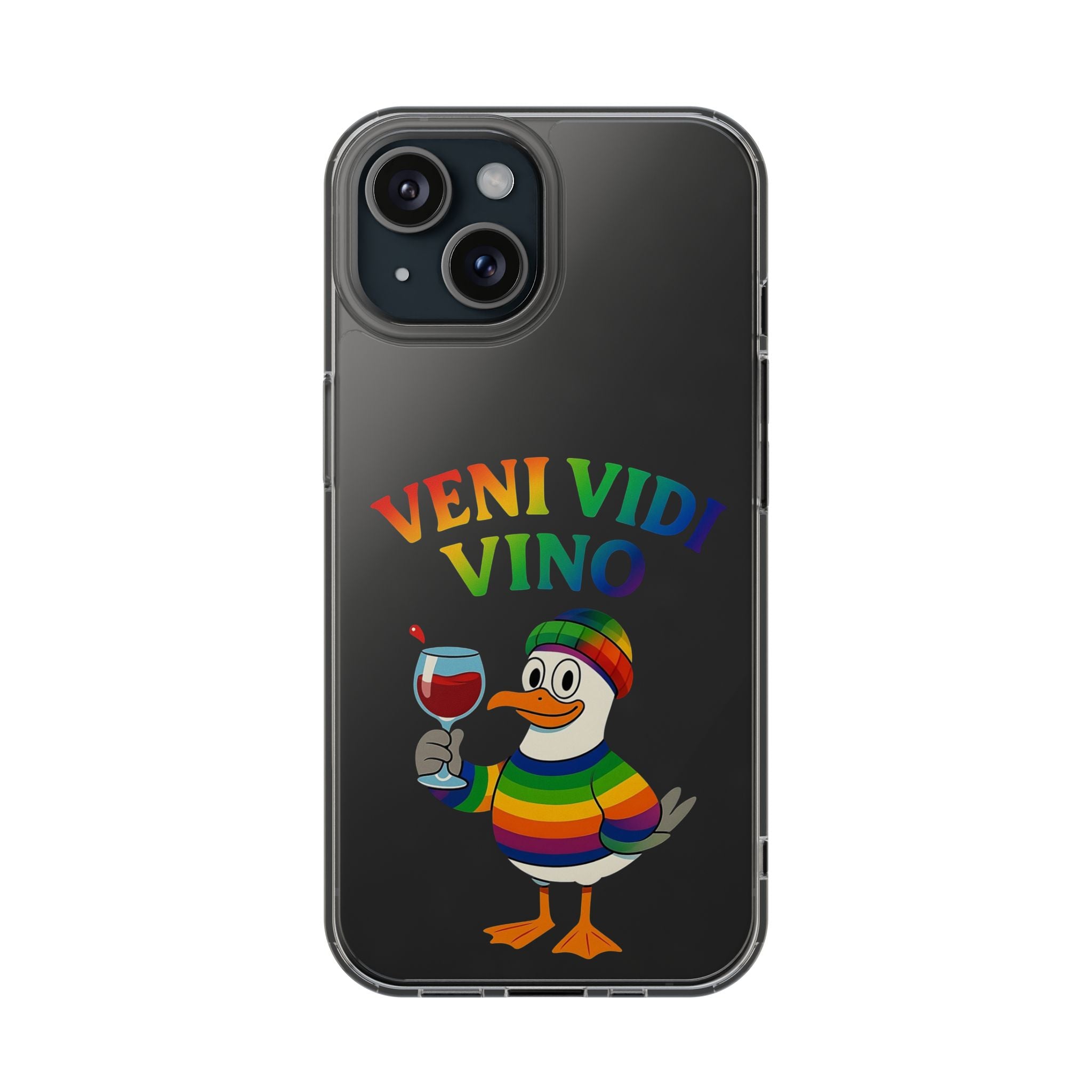 Veni vidi vino - Rainbow Duck clear Impact-Resistant Cases