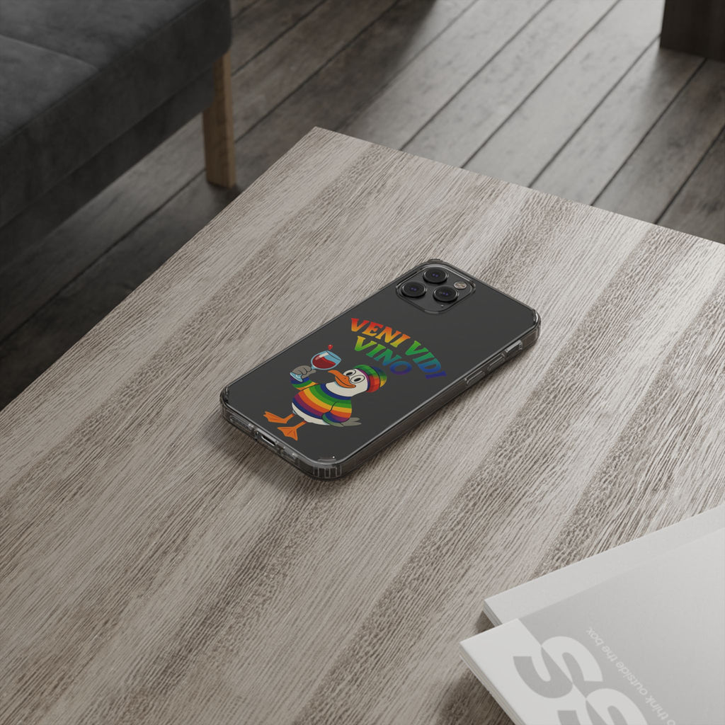Veni vidi vino - Rainbow Duck clear Impact-Resistant Cases