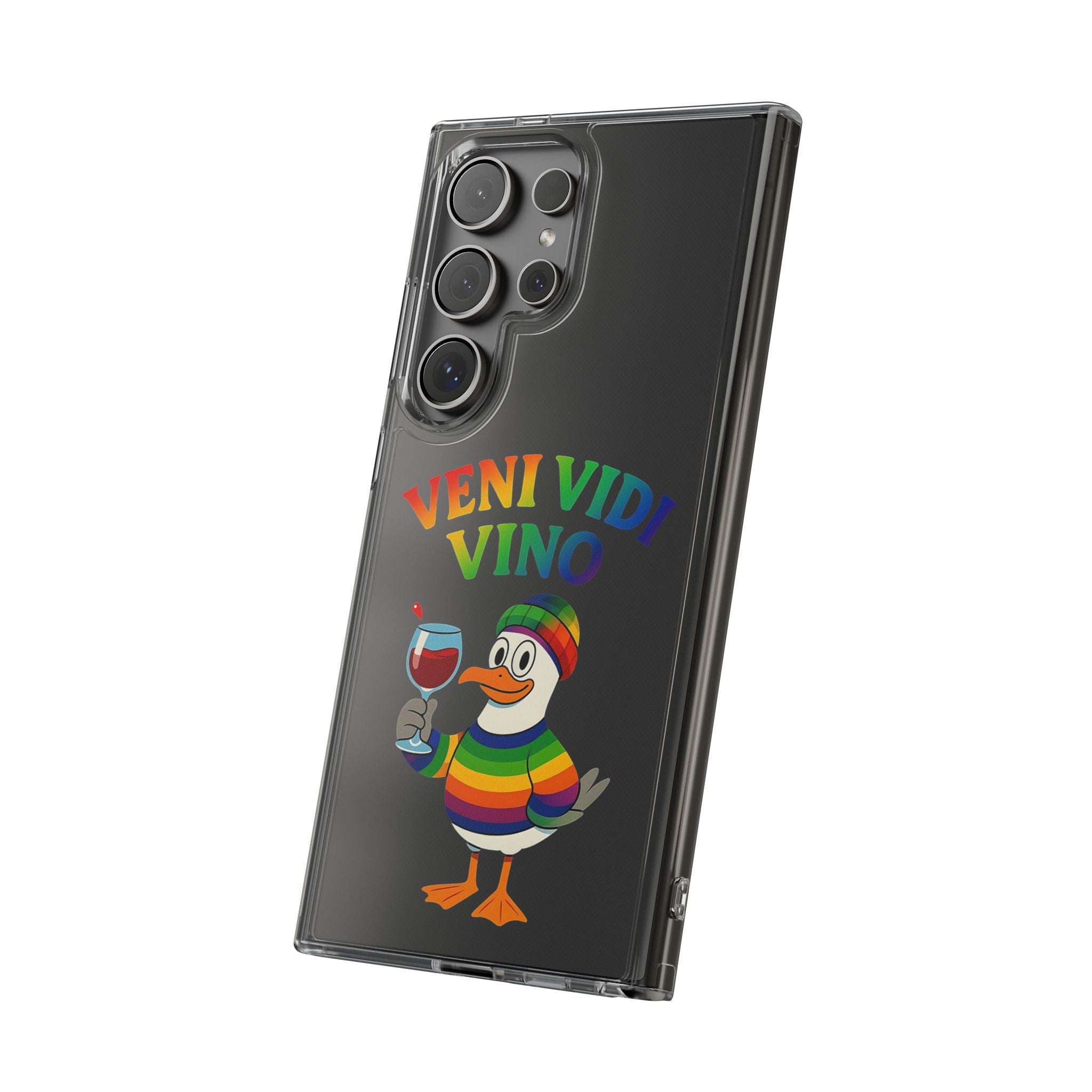 Veni vidi vino - Rainbow Duck clear Impact-Resistant Cases