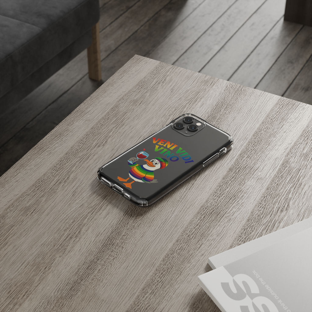 Veni vidi vino - Rainbow Duck clear Impact-Resistant Cases