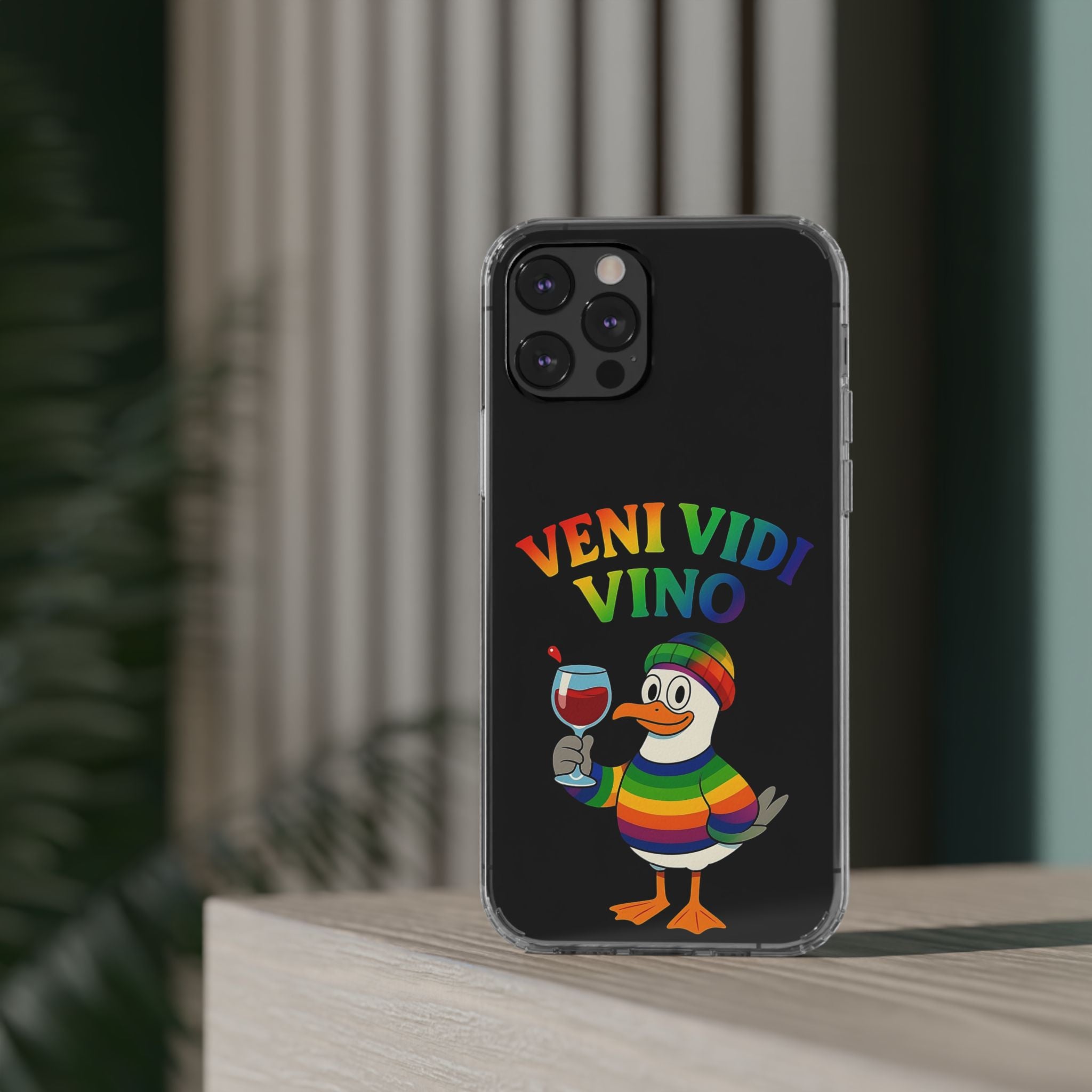 Veni vidi vino - Rainbow Duck clear Impact-Resistant Cases