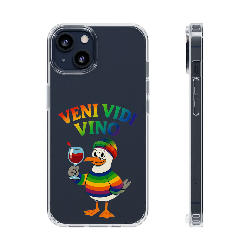 Veni vidi vino - Rainbow Duck clear Impact-Resistant Cases