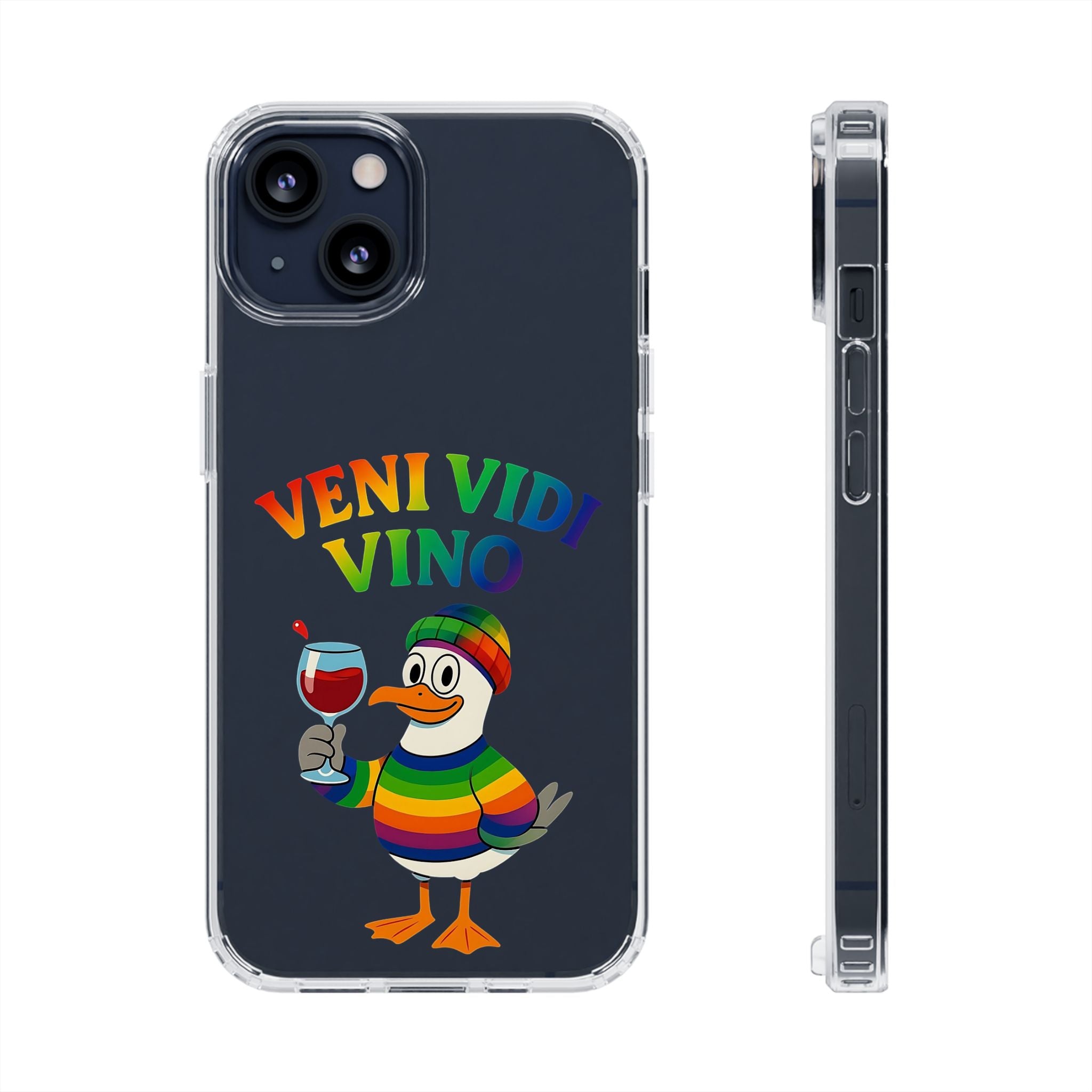 Veni vidi vino - Rainbow Duck clear Impact-Resistant Cases