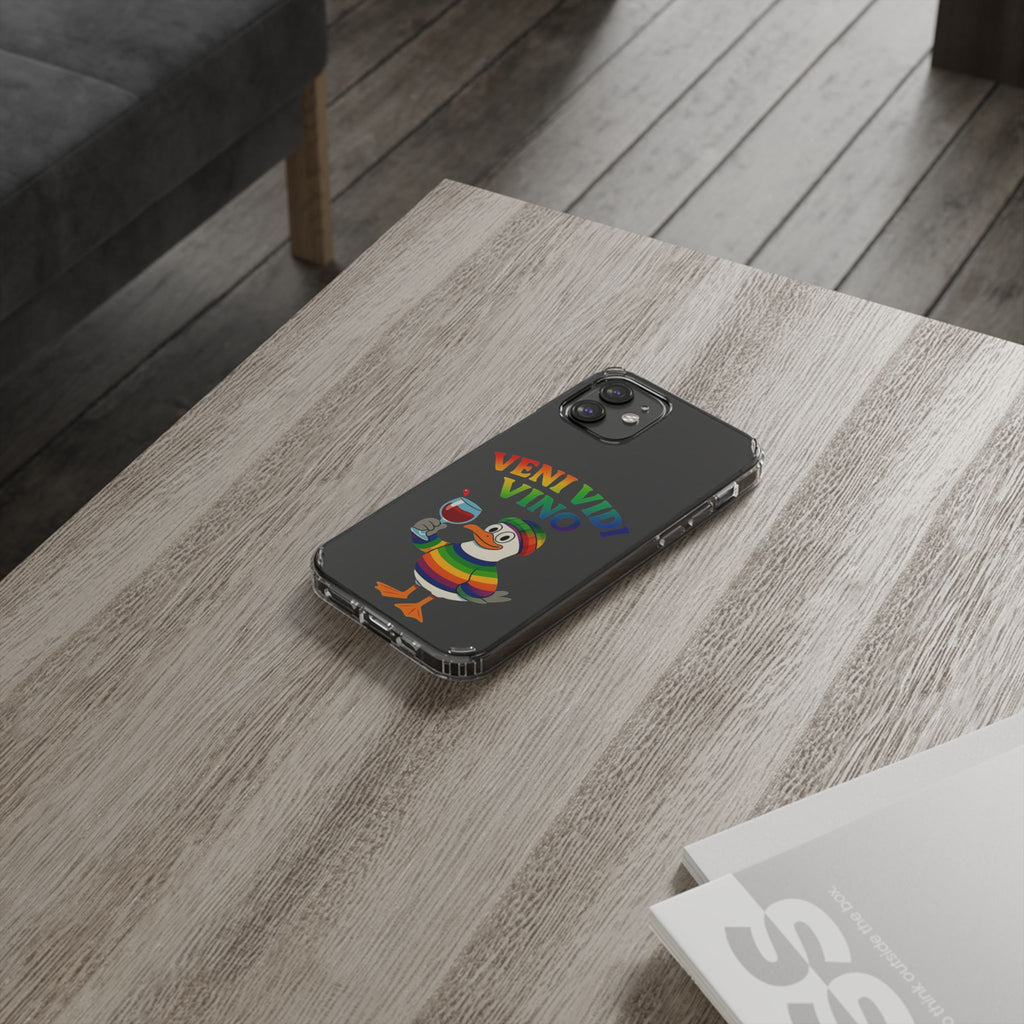Veni vidi vino - Rainbow Duck clear Impact-Resistant Cases