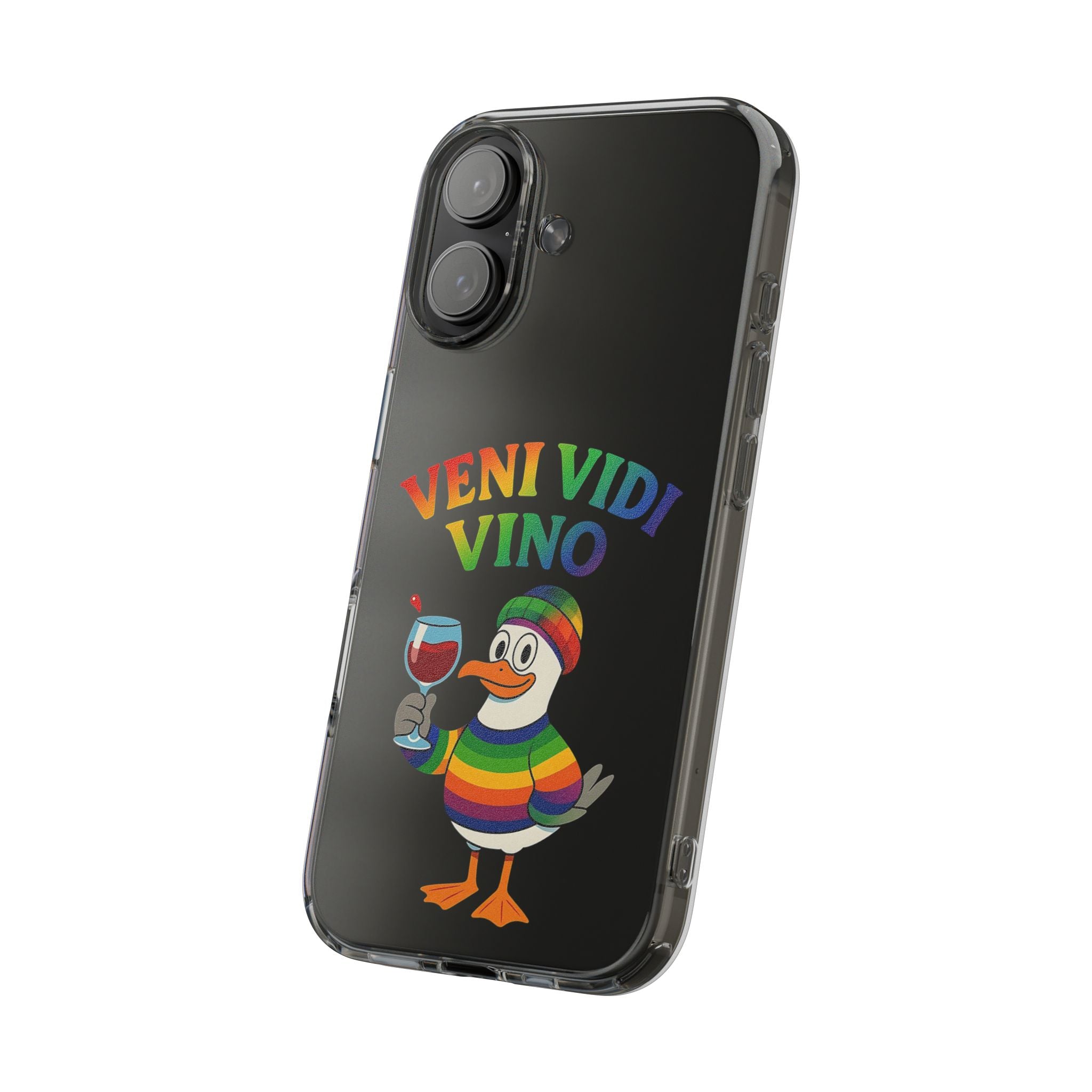 Veni vidi vino - Rainbow Duck clear Impact-Resistant Cases