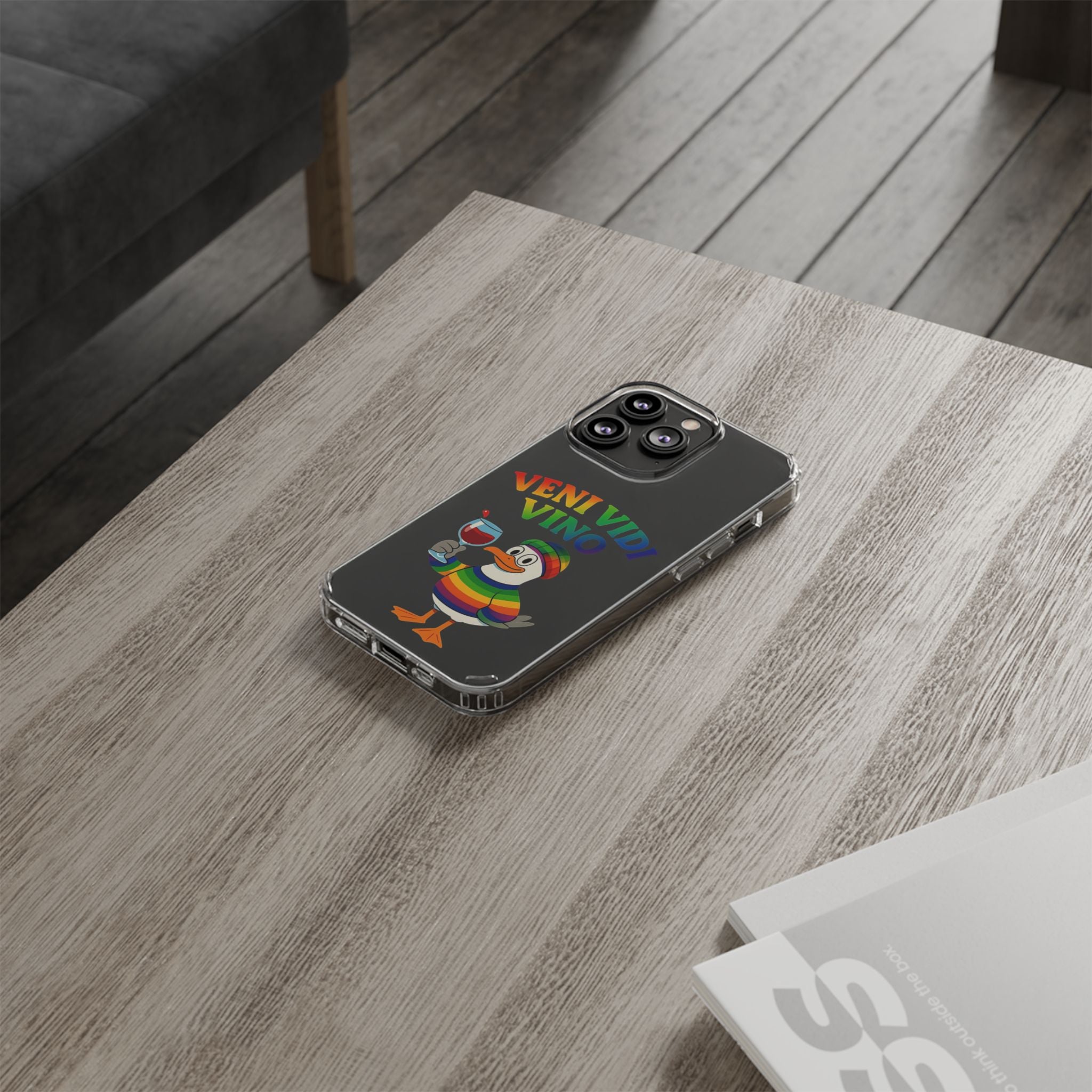 Veni vidi vino - Rainbow Duck clear Impact-Resistant Cases