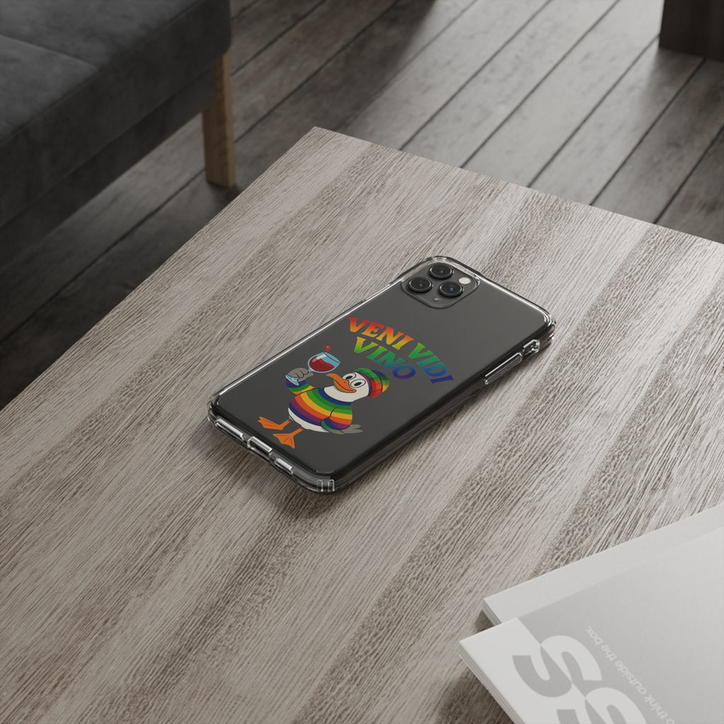 Veni vidi vino - Rainbow Duck clear Impact-Resistant Cases