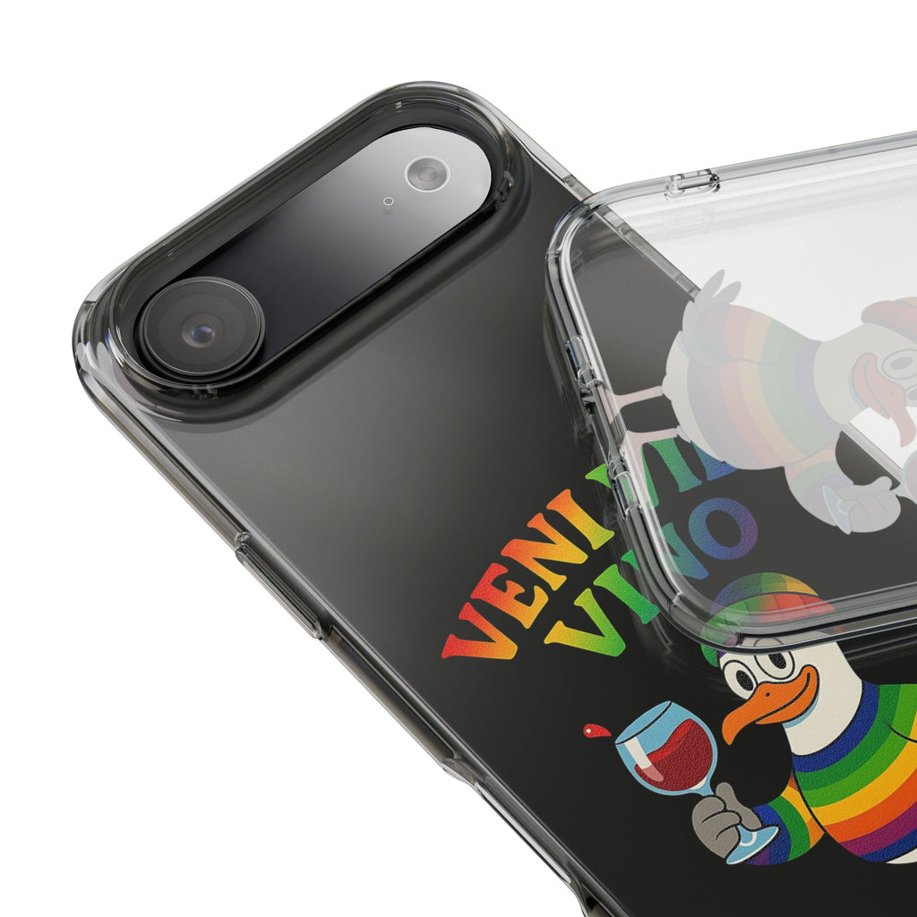 Veni vidi vino - Rainbow Duck clear Impact-Resistant Cases