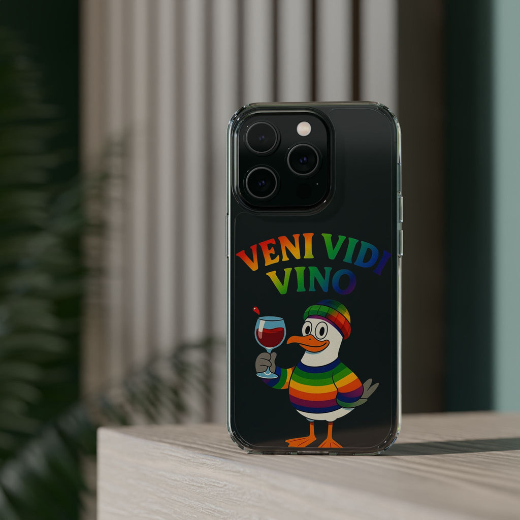 Veni vidi vino - Rainbow Duck clear Impact-Resistant Cases