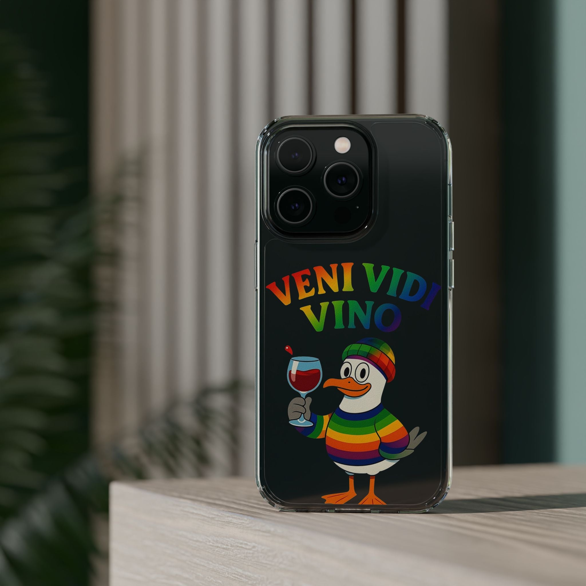Veni vidi vino - Rainbow Duck clear Impact-Resistant Cases