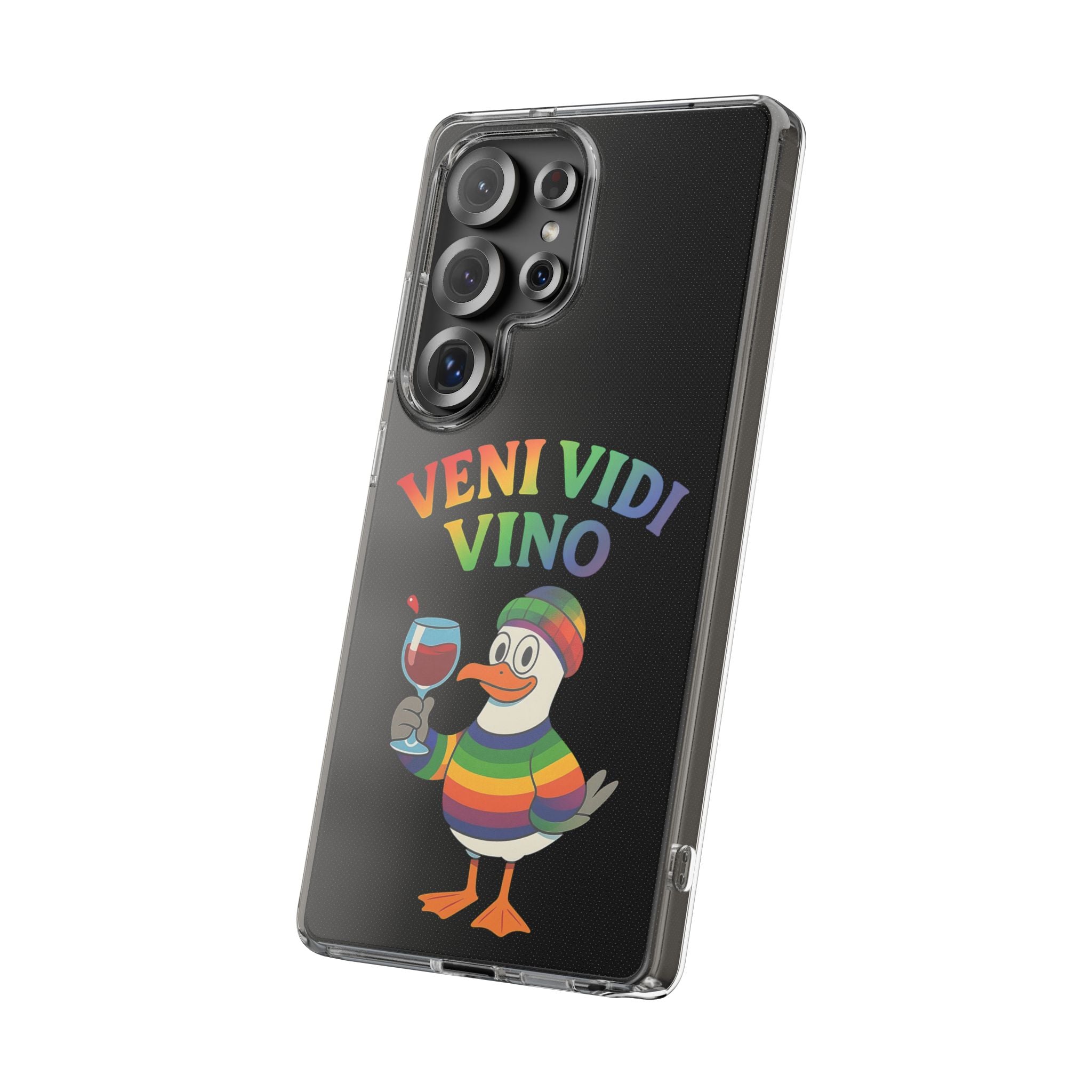 Veni vidi vino - Rainbow Duck clear Impact-Resistant Cases
