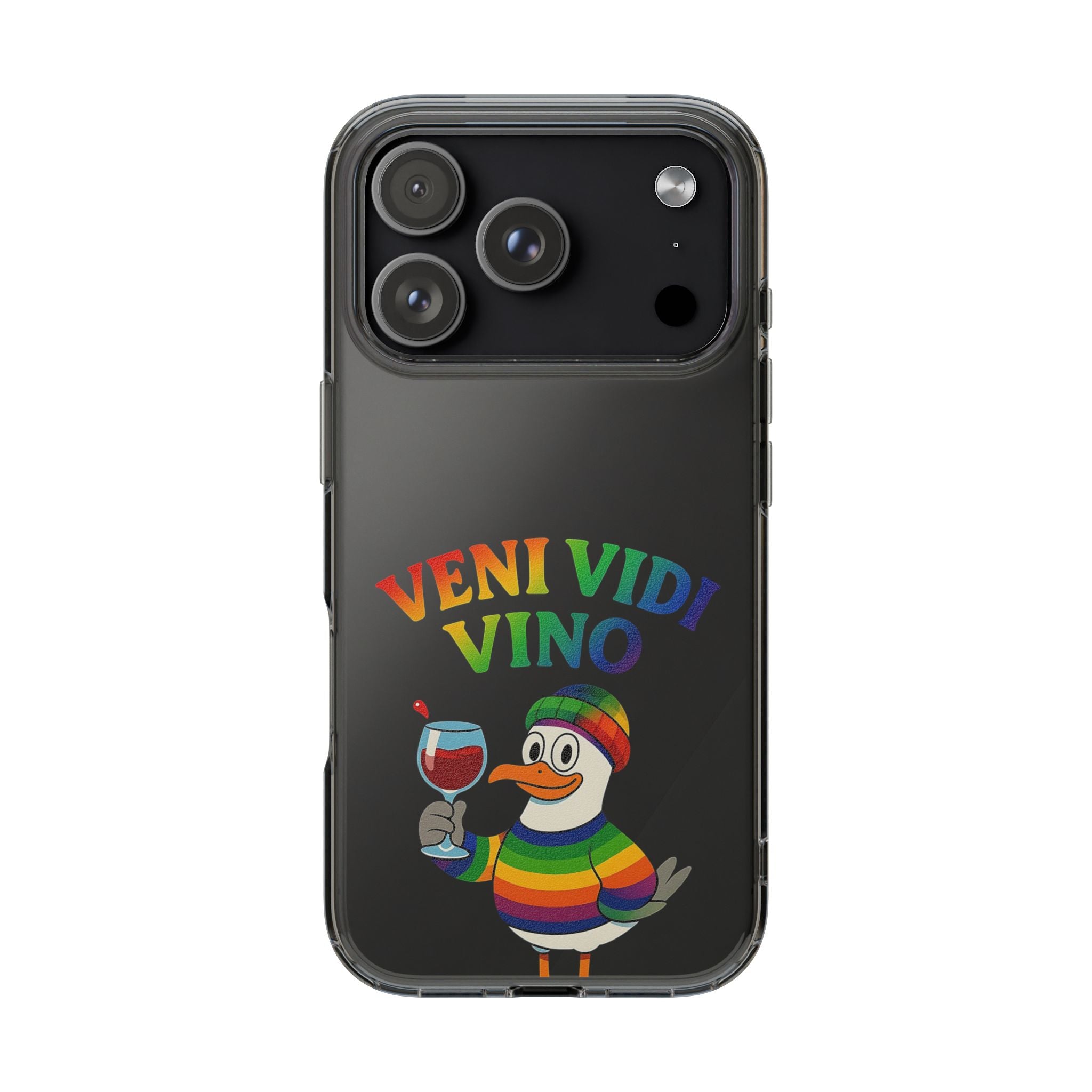 Veni vidi vino - Rainbow Duck clear Impact-Resistant Cases