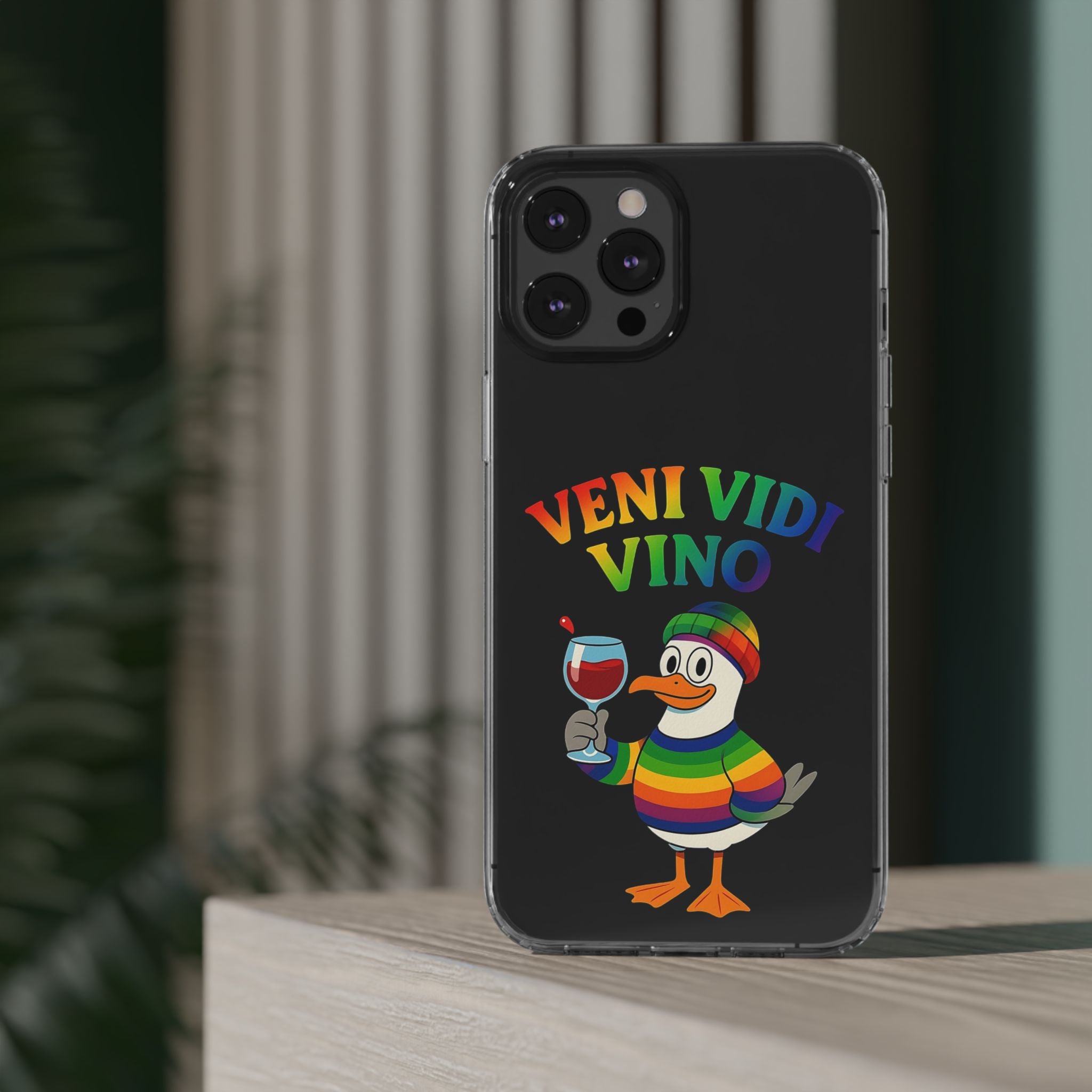Veni vidi vino - Rainbow Duck clear Impact-Resistant Cases